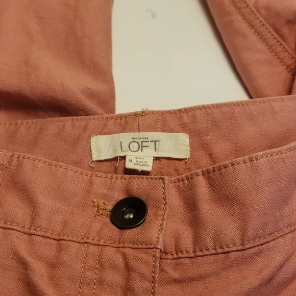 Loft  Marisasize 8 linen blend dusty rose colored pants  E86 - Picture 7 of 10